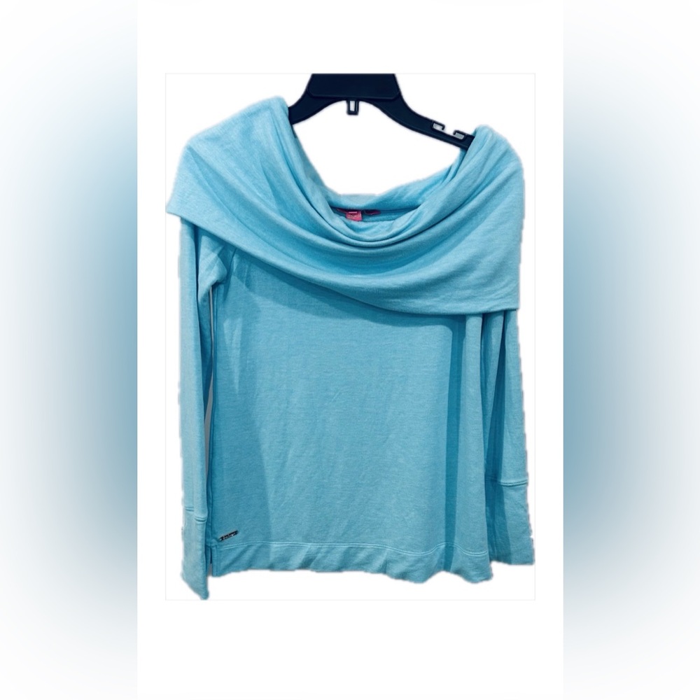 Lilly Pulitzer Light Blue Cowl Neck Top